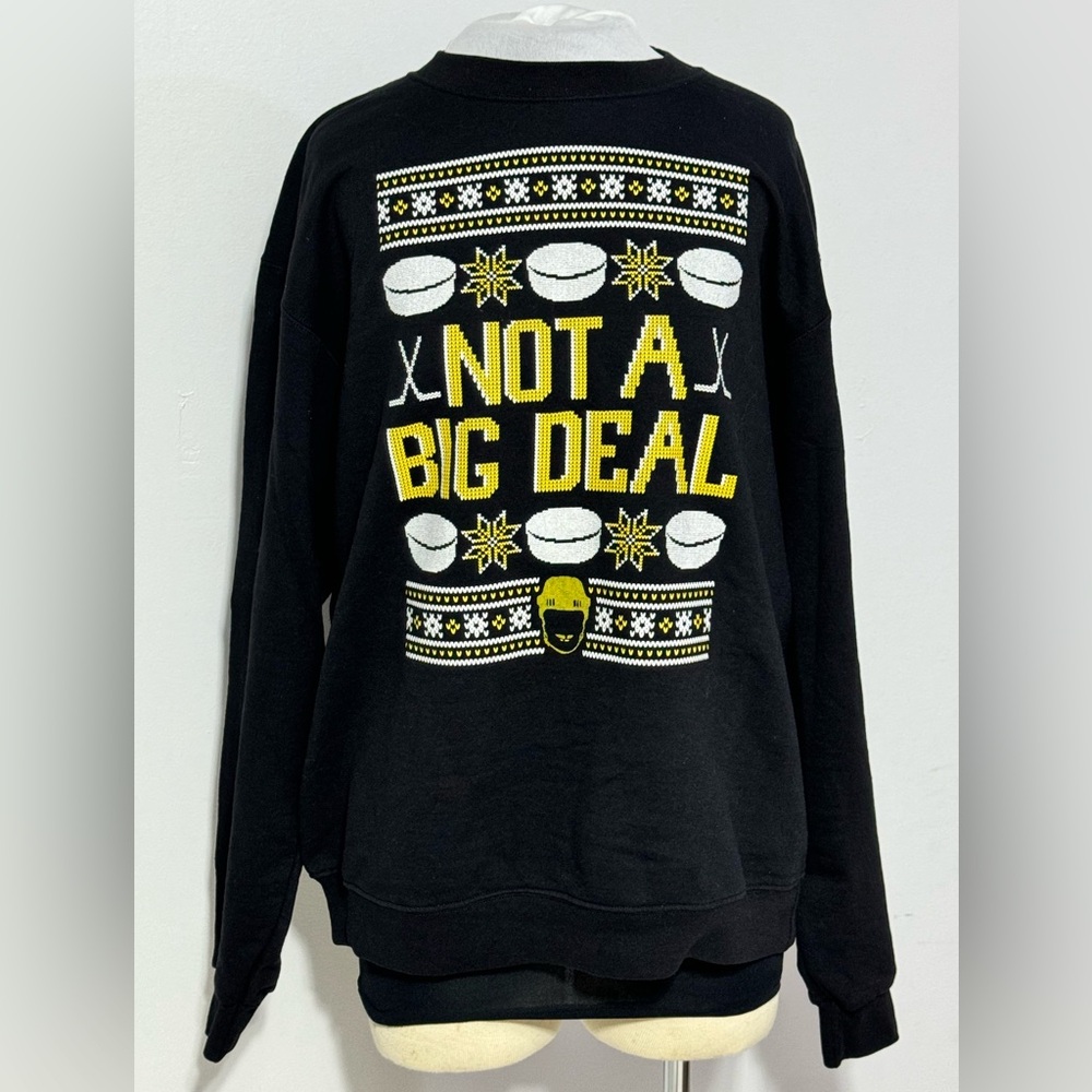 Champion Color Black Not A Big Deal Ugly Sweater Men Size Large - Picture 1 of 5